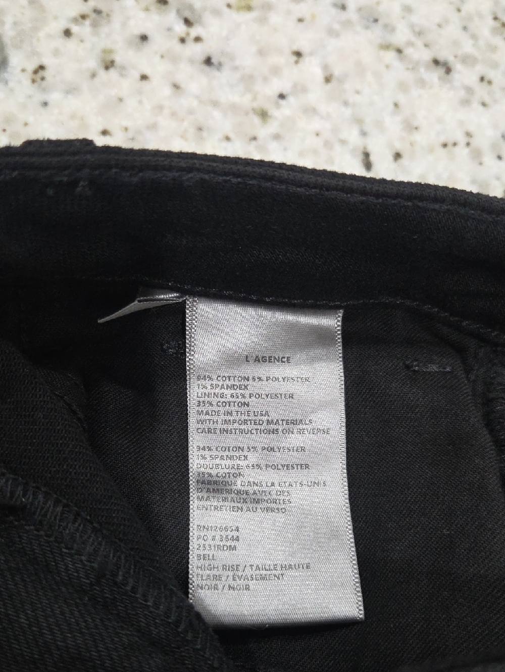 L'AGENCE Bell High Rise Flare Jeans In Noir, Size 24, NWT - Picture 8 of 9